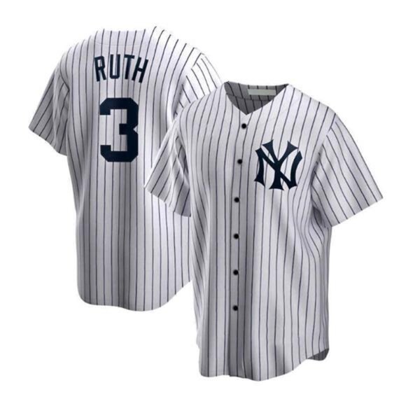 Other - Hot Babe Ruth #3 NY Yankees Player Jersey White Baseball Jersey S-5XL